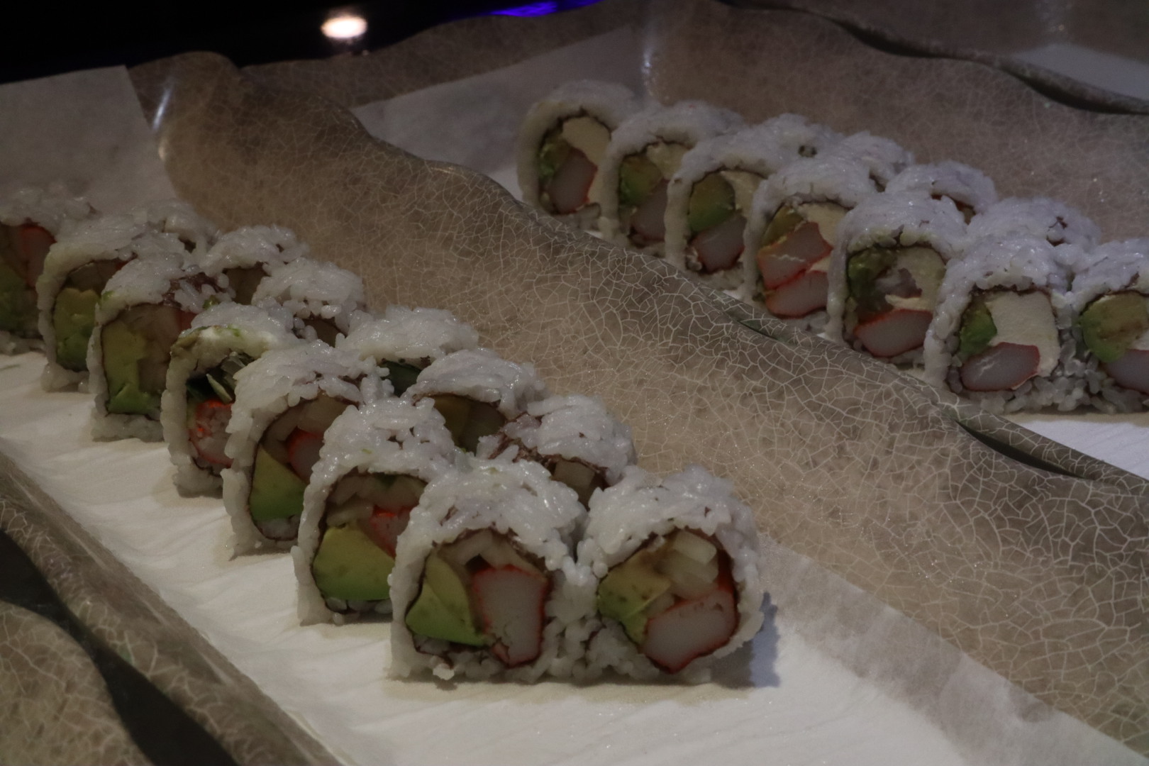 Sushi rolls prepared for the LaMeiZi table